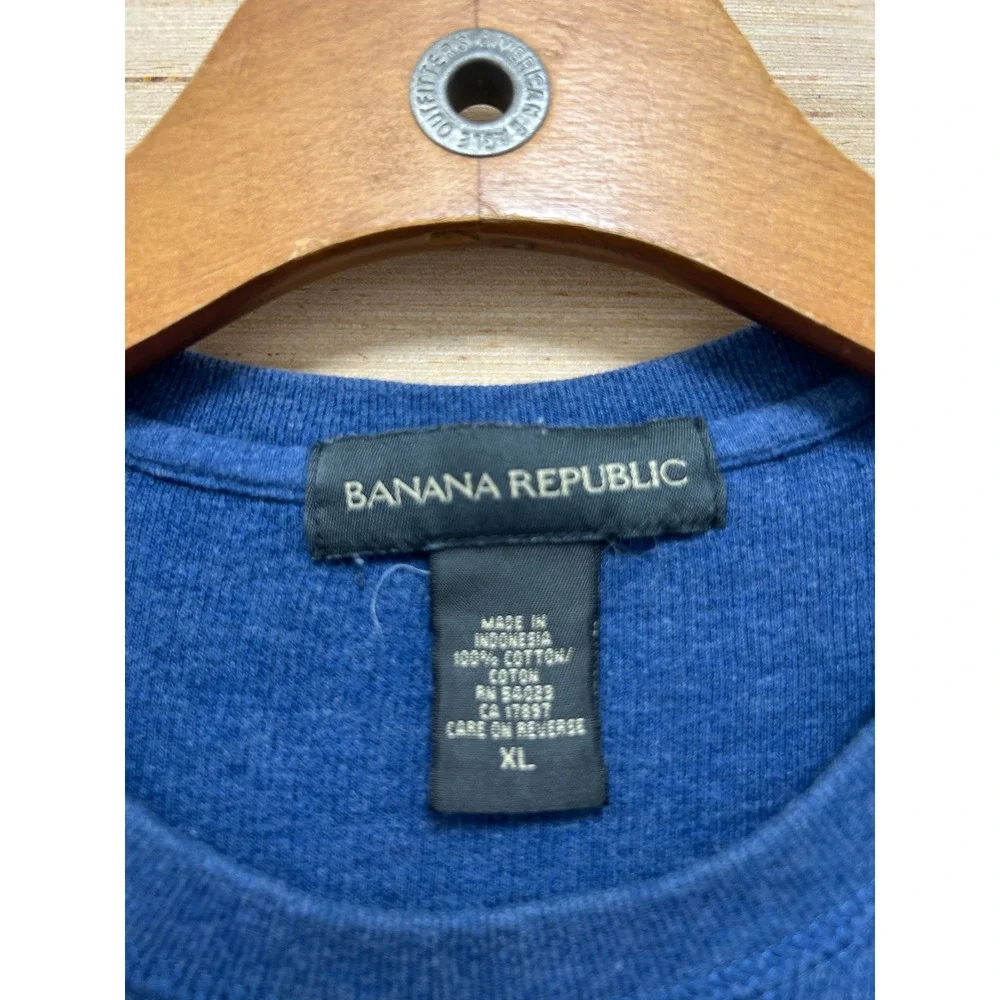 Banana Republic Mens Blue 100% Cotton‎ Long Sleeve Crew Neck Sweater XL